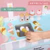 The wooden simulation American noble large ice cream truck is a children's pretend play toy with rich colors, strong fun, fine workmanship, visual ability cultivation, logical thinking ability exercise, and parent-child game Specification image